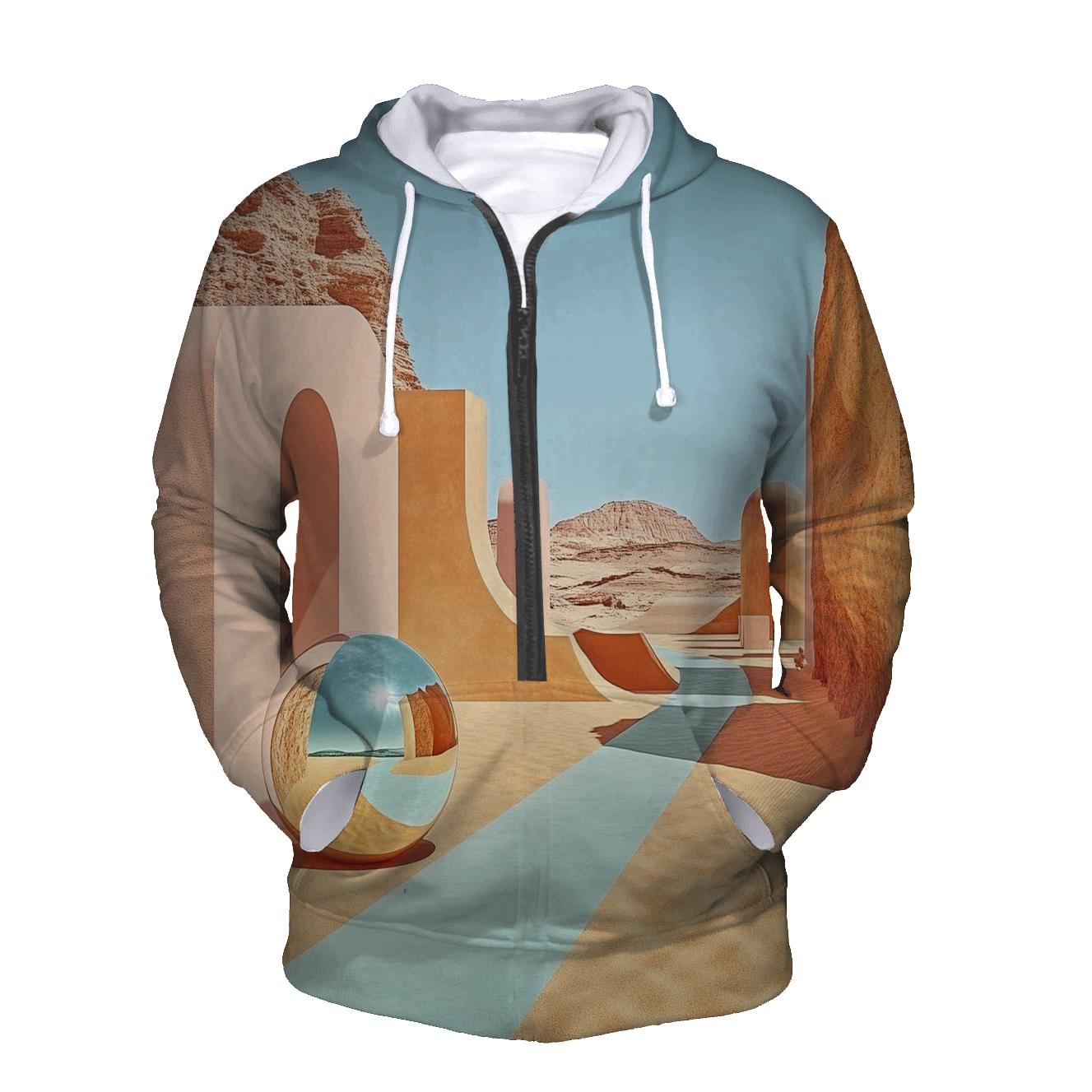 Dali Inspired Desert Dreams zip-up hoodies