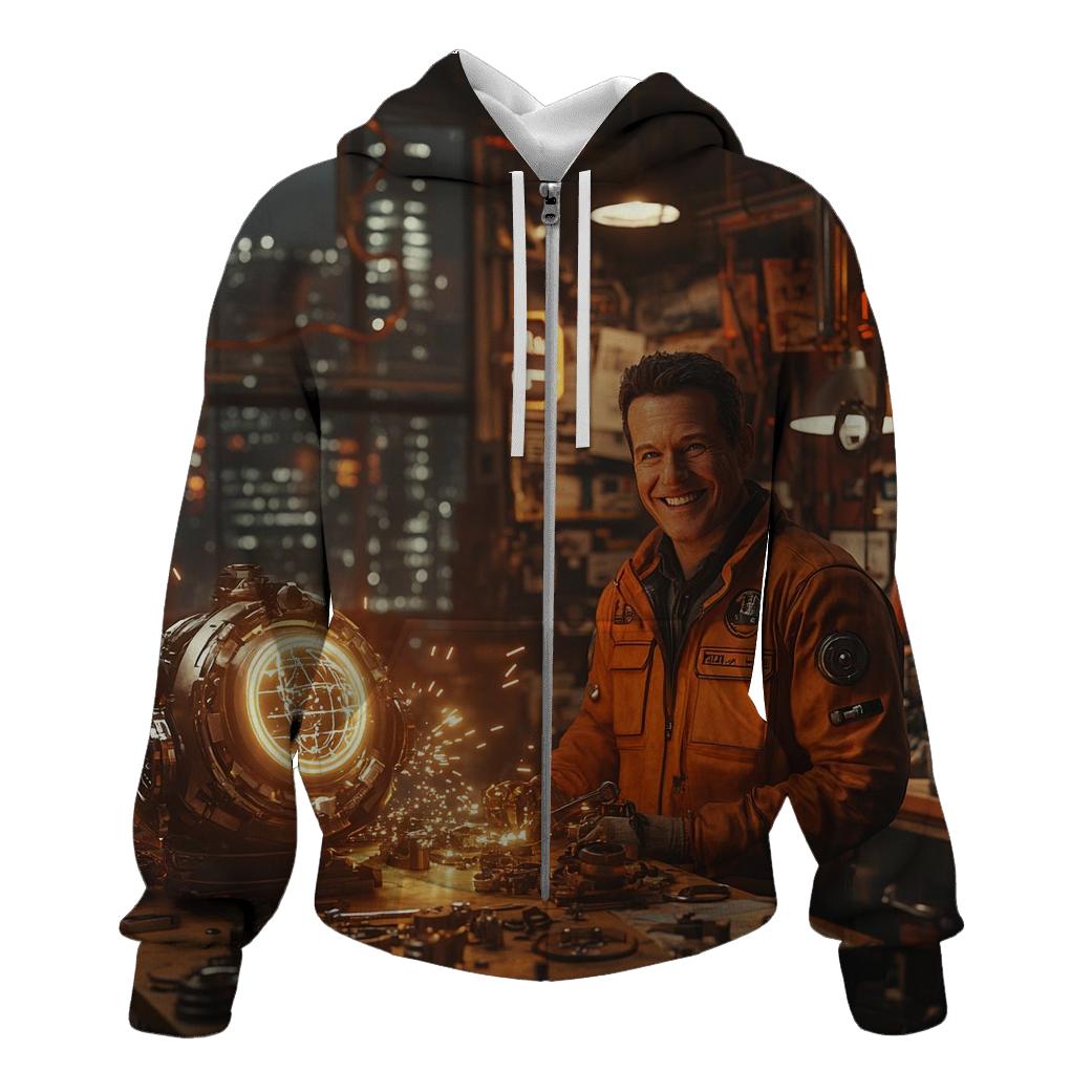 Sam Rockwell: Greasy Charm Of The Industrial Inventor printed hoodies