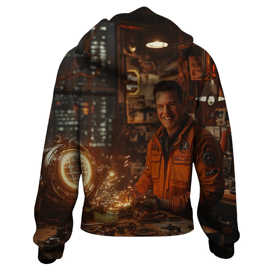 Sam Rockwell: Greasy Charm Of The Industrial Inventor printed hoodies