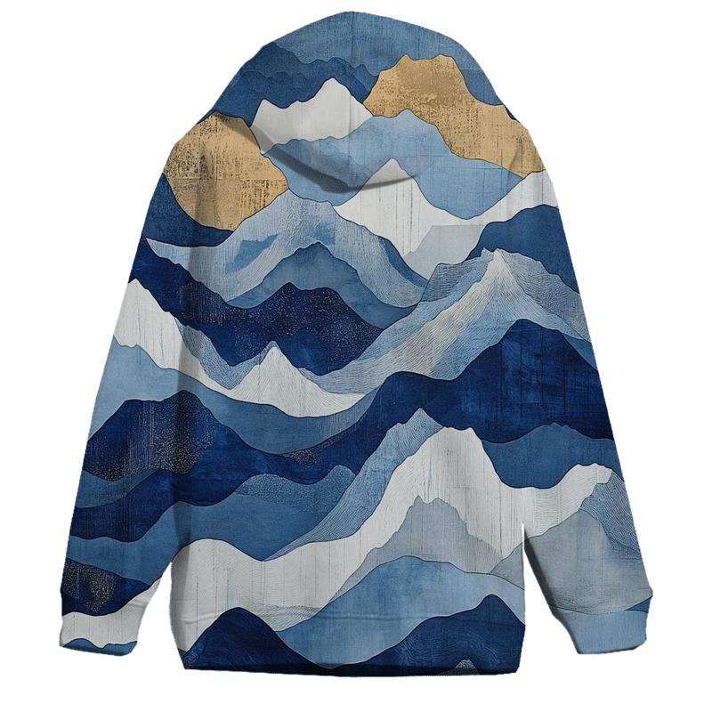 Hokusai Inspired Mountain Storm printed hoodies