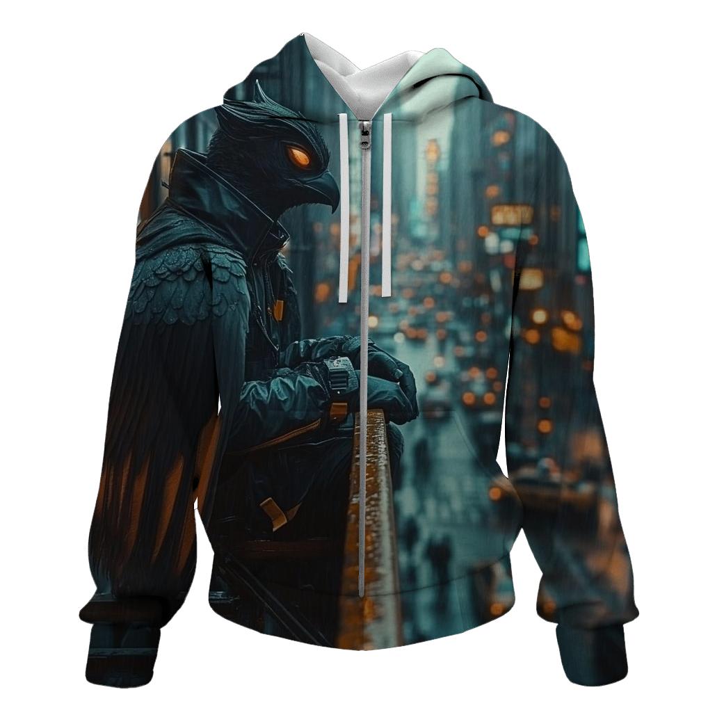 Michael Keaton: Urban Predator Of The Feathered Alleyways embroidered hoodies