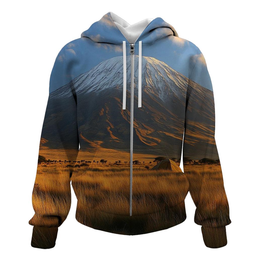 Mount Kilimanjaro - Tanzania zip-up hoodies
