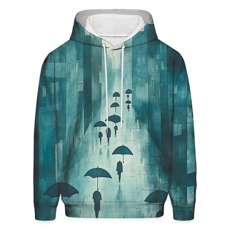 Hiroshige Inspired Rainy City Street hoodie designs