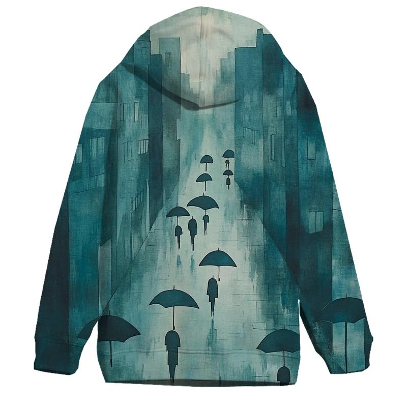 Hiroshige Inspired Rainy City Street hoodie designs