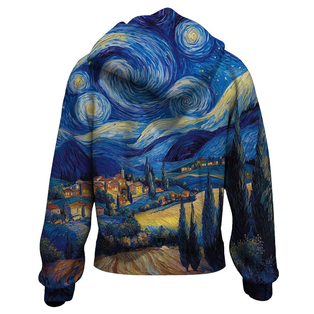 Van Gogh Inspired Starry Countryside heavyweight hoodies