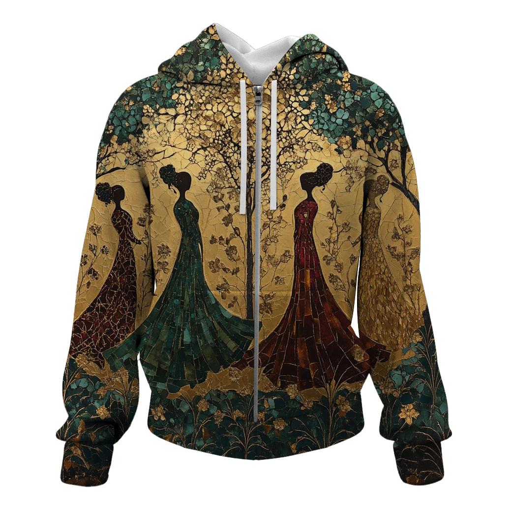 Klimt Inspired Golden Garden lightweight hoodies