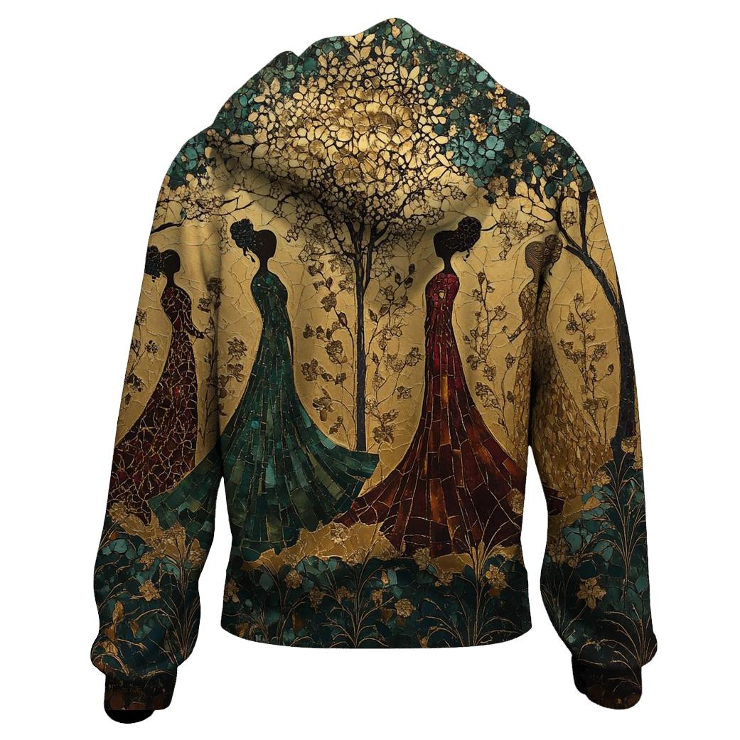 Klimt Inspired Golden Garden lightweight hoodies