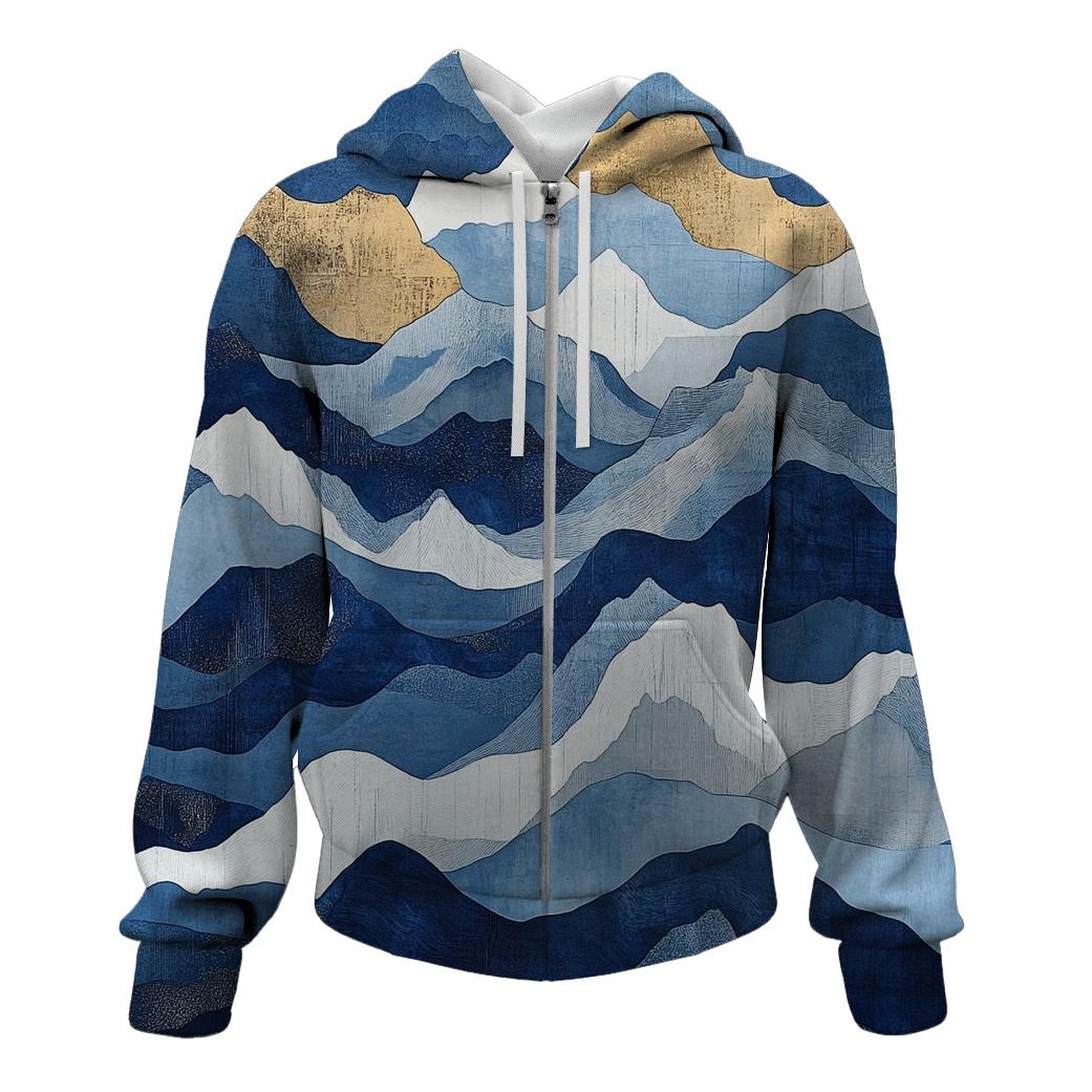 Hokusai Inspired Mountain Storm custom hoodies