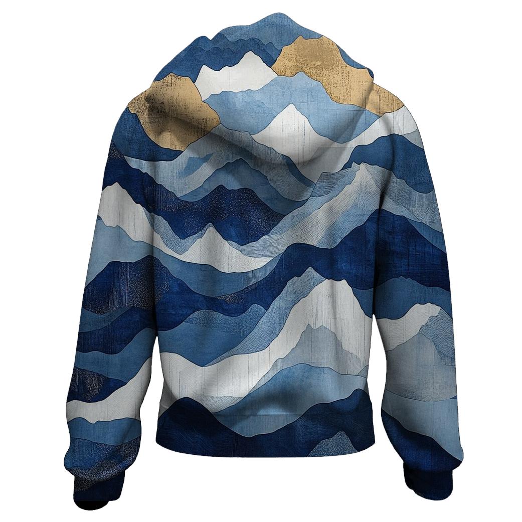 Hokusai Inspired Mountain Storm custom hoodies