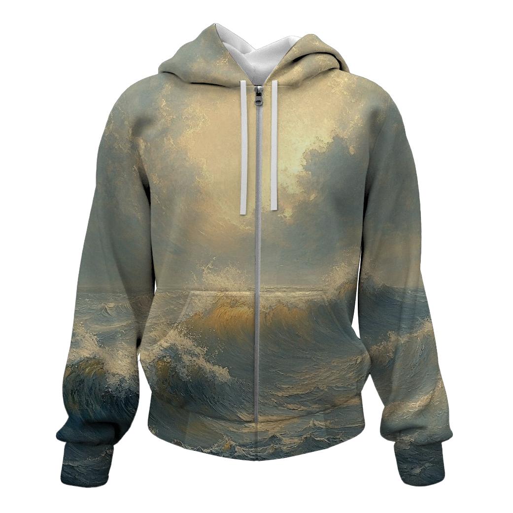 Turner Inspired Storm At Sea graphic hoodies