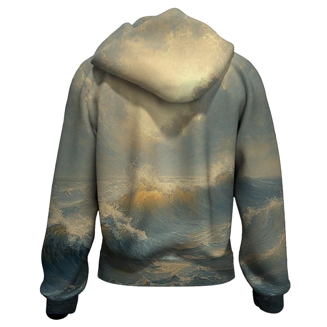 Turner Inspired Storm At Sea graphic hoodies