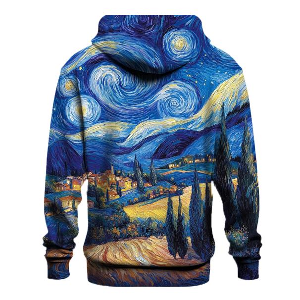 Van Gogh Inspired Starry Countryside designer hoodies