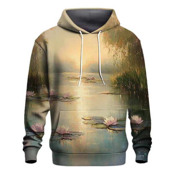 Monet Inspired Water Lilies At Dawn hoodie designs