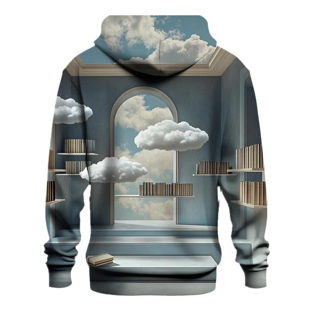 Magritte Inspired Floating Library hoodie designs
