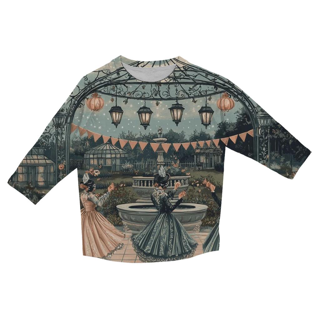 Moon Garden Masquerade Halloween fashion 3/4 sleeve shirts