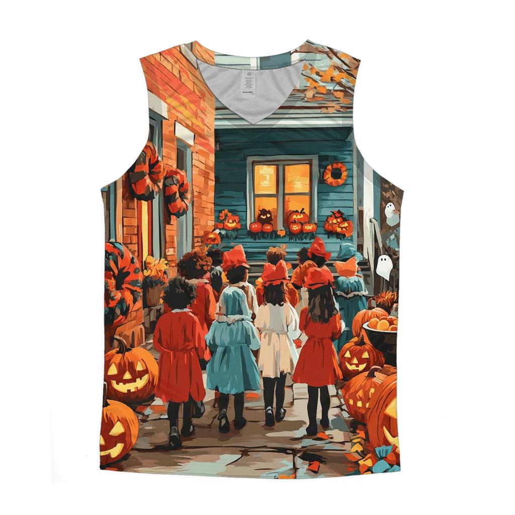 Trick Or Treaters In Pumpkin Alley casual summer tank tops