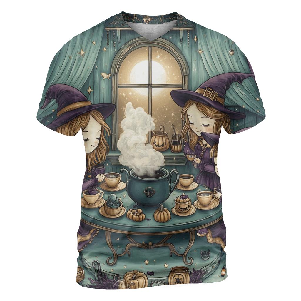 Witch Hat Tea Party Haunted statement graphic shirts