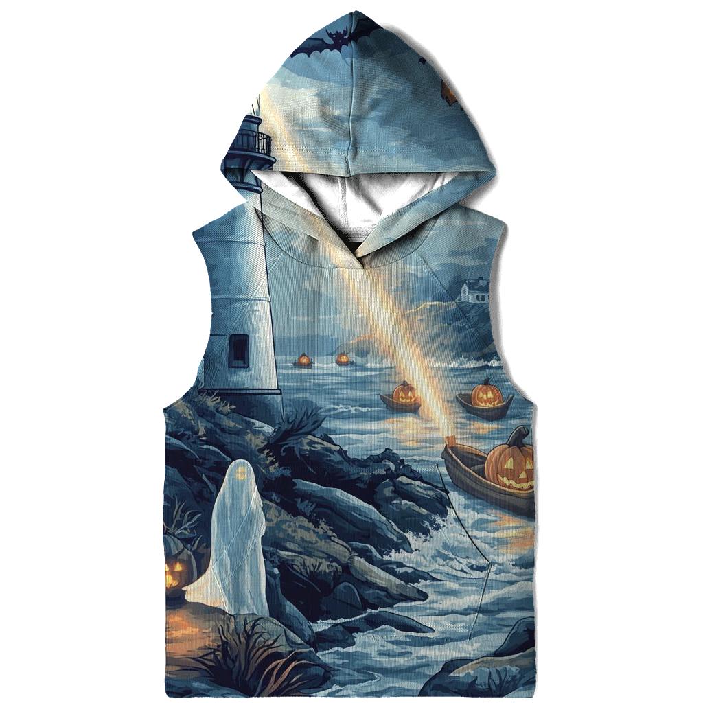 Ghostly Lighthouse Halloween heavyweight hoodies