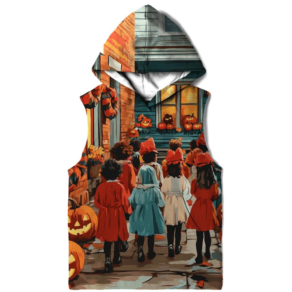 Trick Or Treaters In Pumpkin Alley printed hoodies