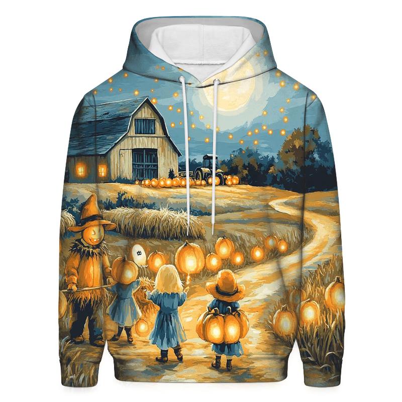 Midnight Harvest Spooky Barn lightweight hoodies