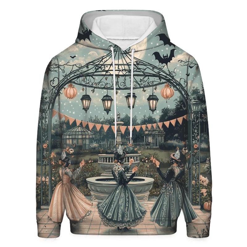 Moon Garden Masquerade Halloween embroidered hoodies
