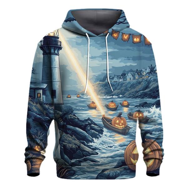Ghostly Lighthouse Halloween embroidered hoodies