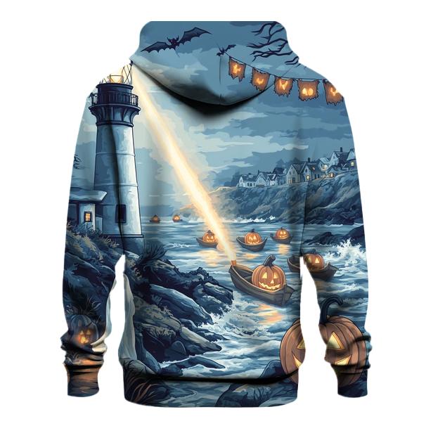 Ghostly Lighthouse Halloween embroidered hoodies