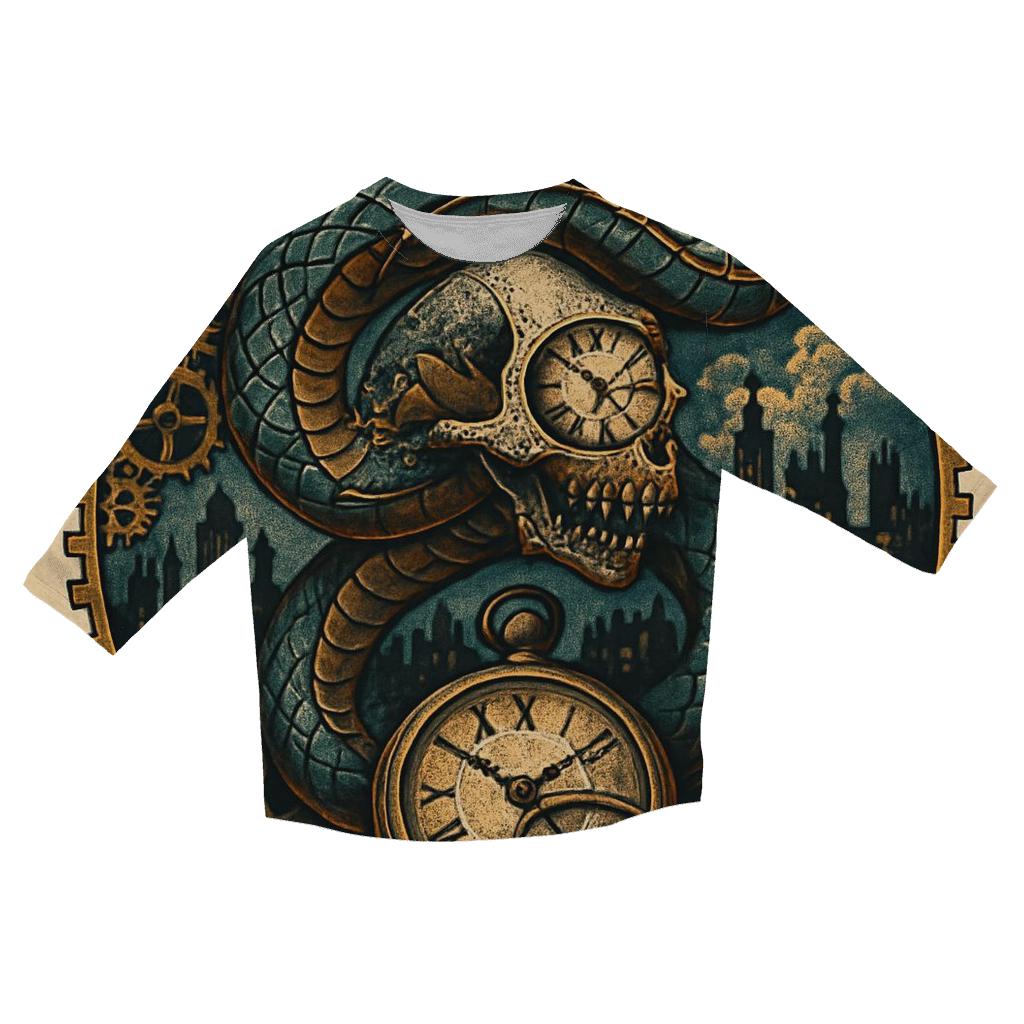 Clockwork Ouroboros Mechanism stylish quarter sleeve tops