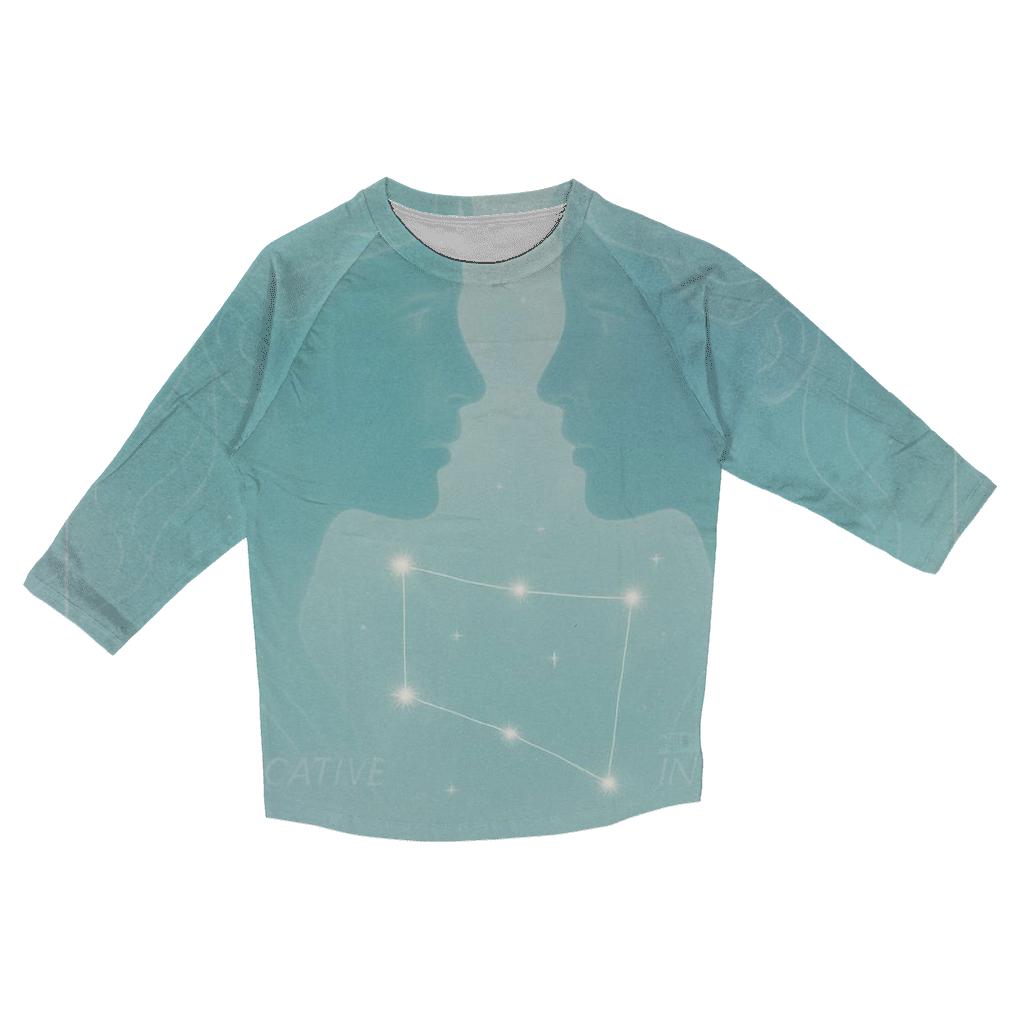 Ethereal Gemini Twins Portrait stylish quarter sleeve tops