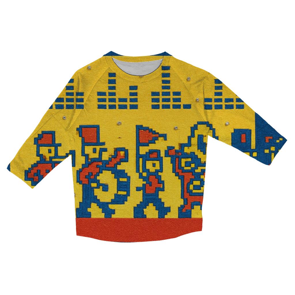 Pixel Pop Parade cotton quarter sleeve shirts