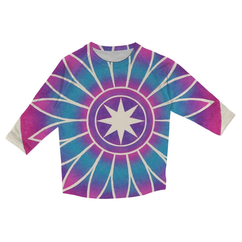 Mandala Sunburst printed three quarter sleeve shirts