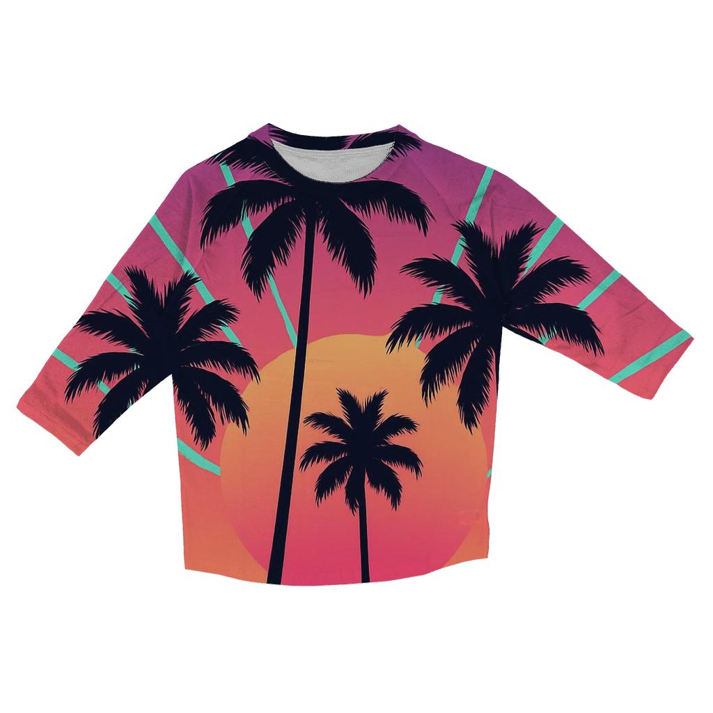 Palm Laser Silhouette custom 3/4 sleeve shirts