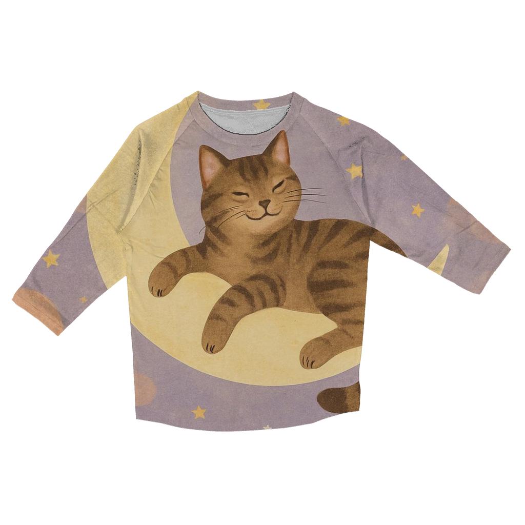 Surreal Dream Cat designer 3/4 sleeve blouses