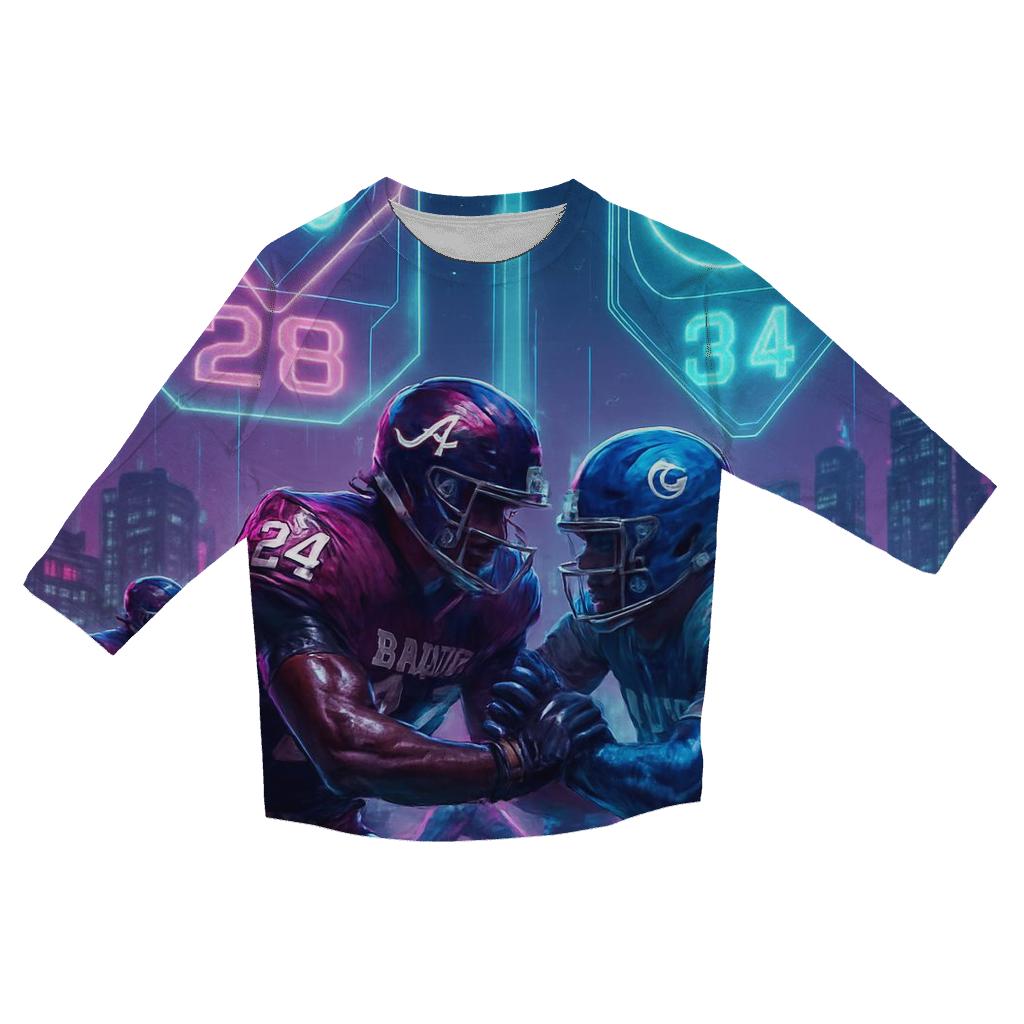 Neon Metropolis Faceoff fashion 3/4 sleeve shirts