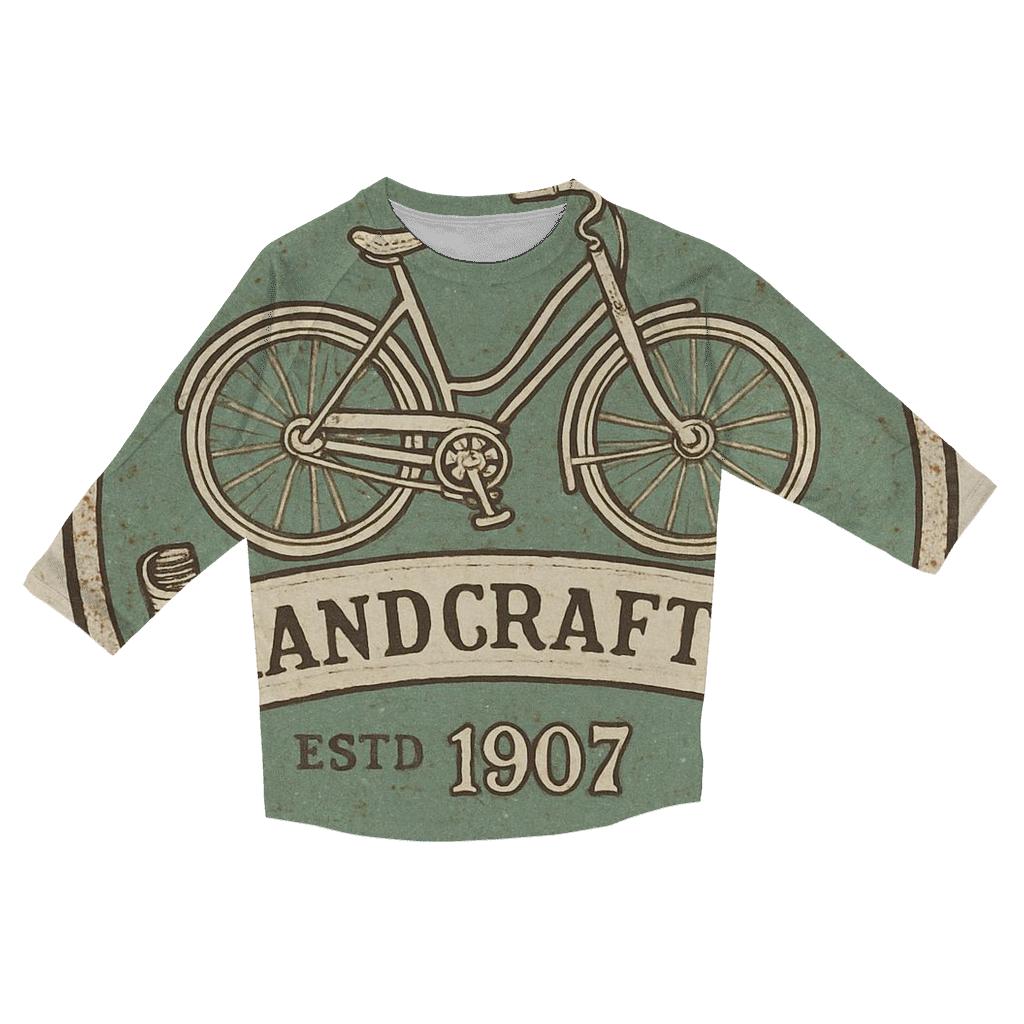 Antique Bicycle Shop Badge fashion 3/4 sleeve shirts