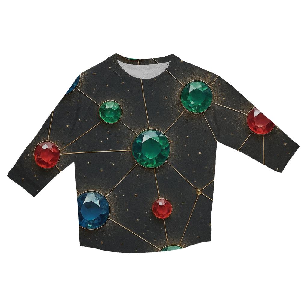 Galaxy Gem Constellation printed three quarter sleeve shirts