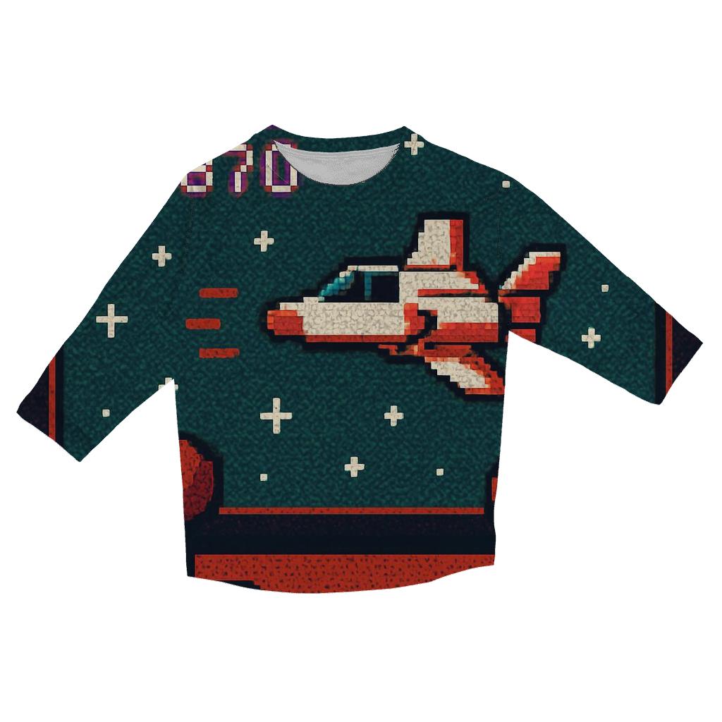 Vintage Pixel Arcade fashion 3/4 sleeve shirts