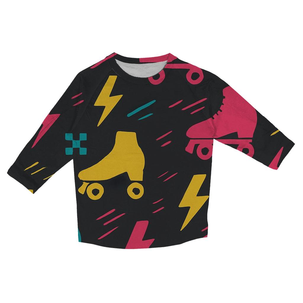 Turbo Skate Pattern casual three quarter sleeve shirts