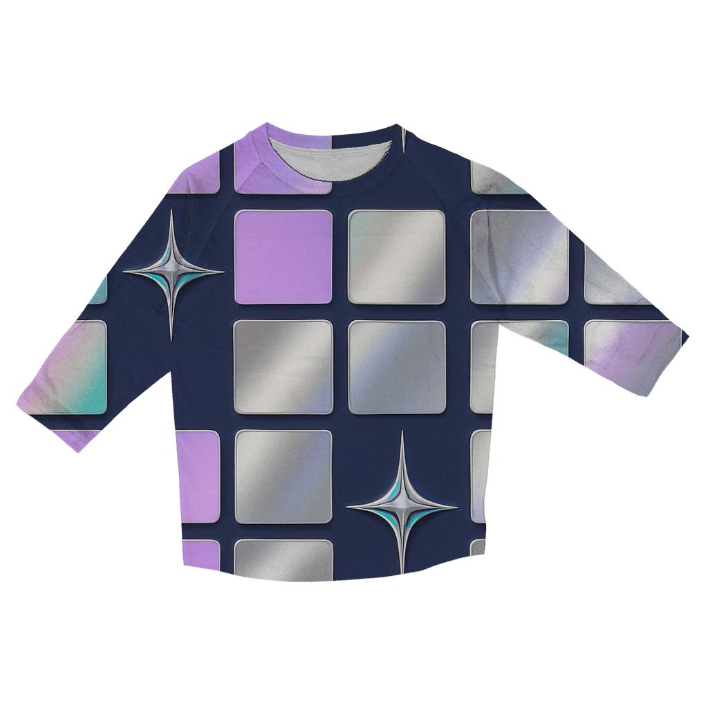 Hologram Checkerboard custom 3/4 sleeve shirts