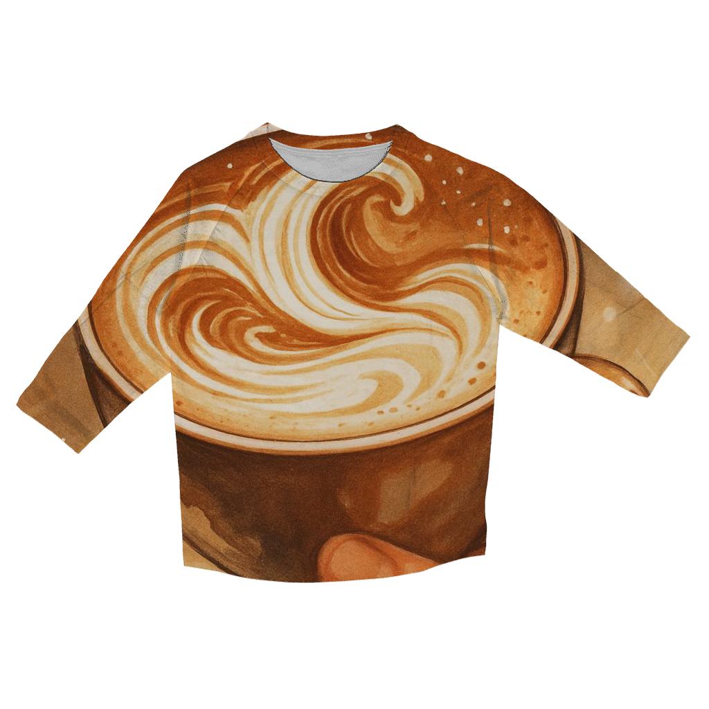 Latte Art Wave casual three quarter sleeve shirts