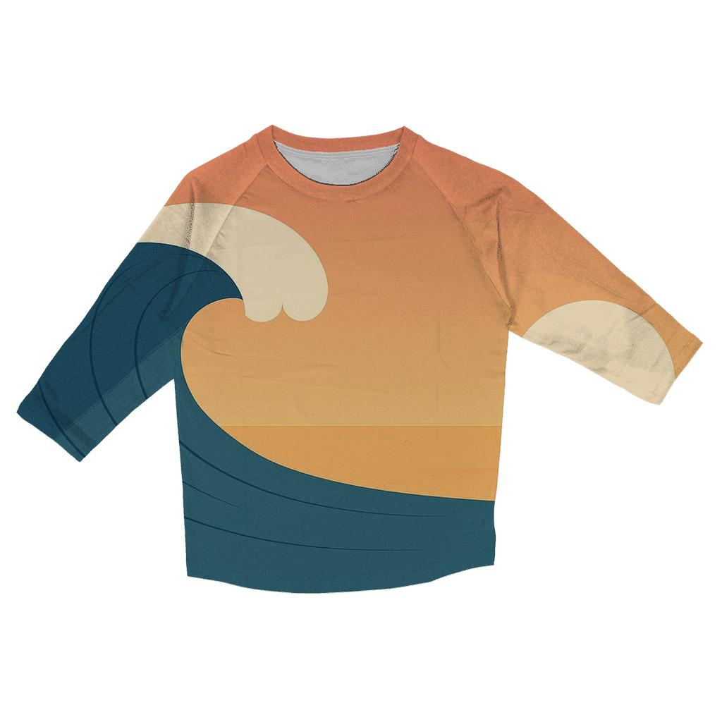 Gradient Surf Sunset trendy 3/4 sleeve tops