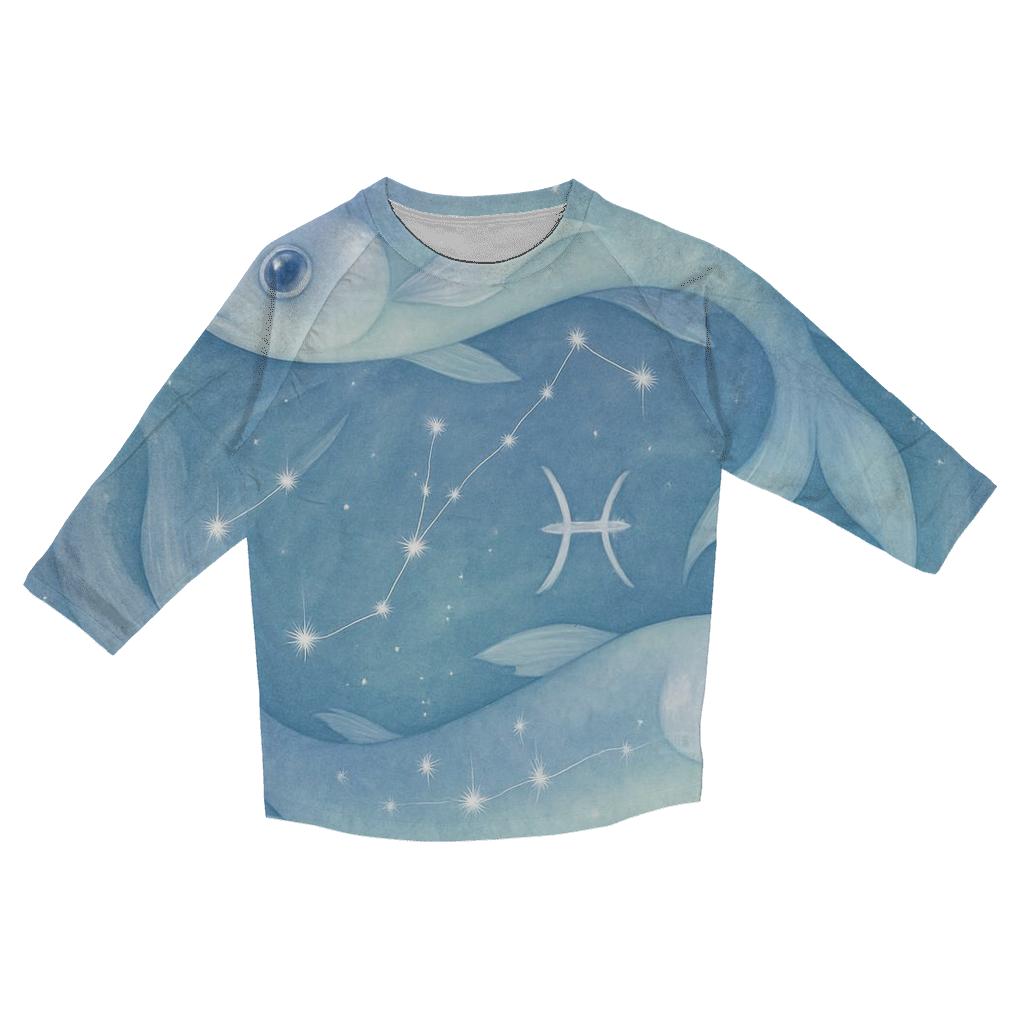 Pisces Cosmic Fish Dream Scene designer 3/4 sleeve blouses