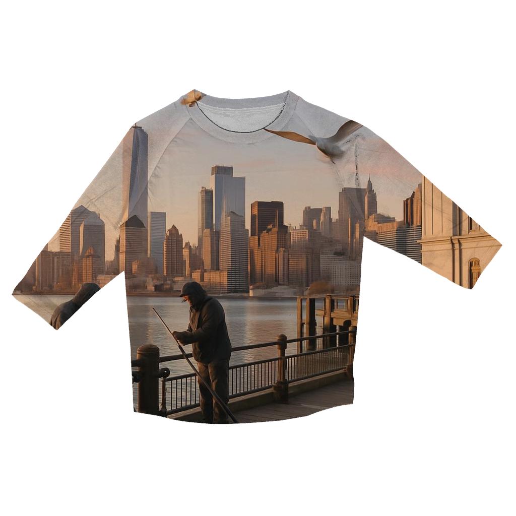 Sunrise Over Pier A Lighthouse custom 3/4 sleeve shirts