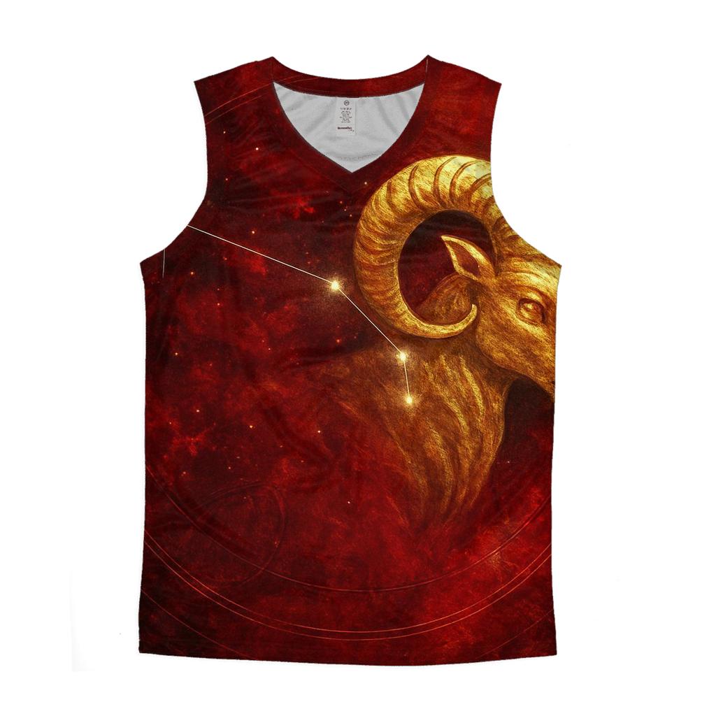 Stellar Aries Constellation Emblem casual summer tank tops