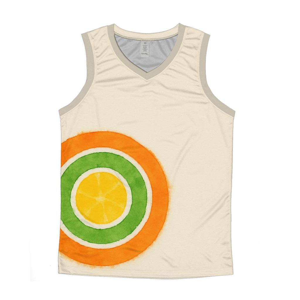 Offcenter Citrus Bullseye cotton sleeveless tops