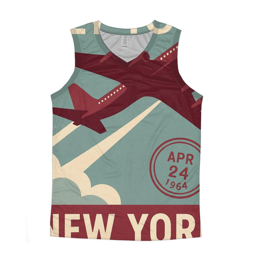 Vintage Airline Travel Poster graphic print tank tops