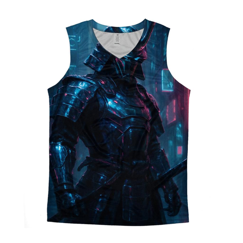 Cyberpunk Samurai Neon trendy fitted tank tops