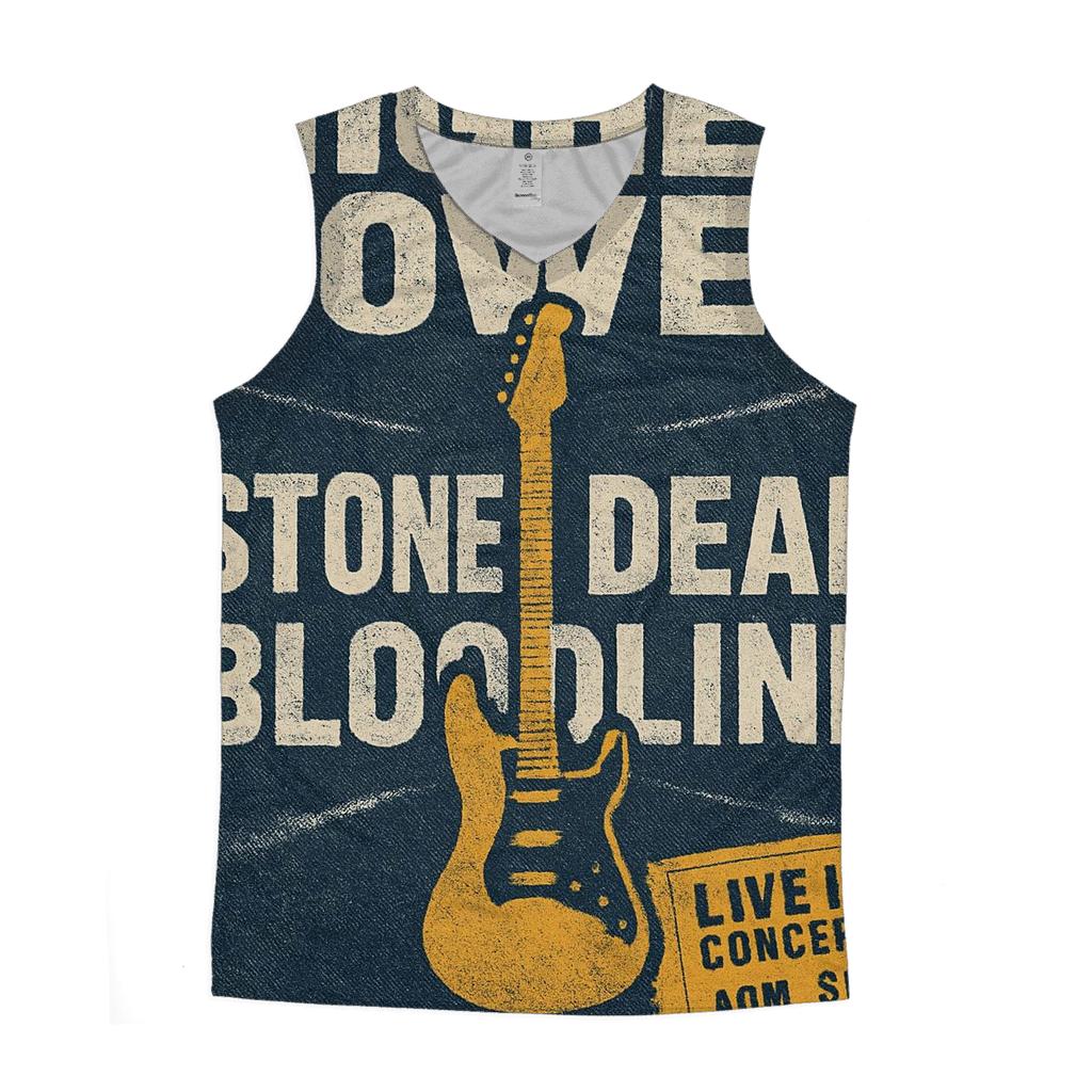 Worn Denim Concert Poster cotton sleeveless tops
