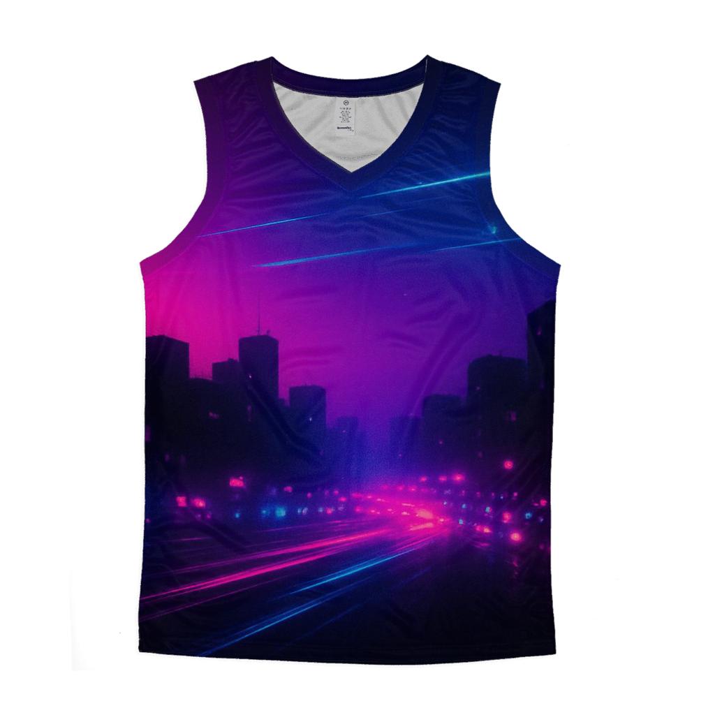 Neon Nightfall Sweep cotton sleeveless tops