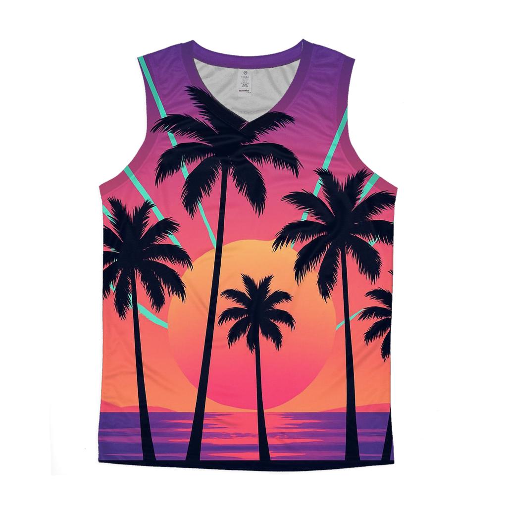 Palm Laser Silhouette casual summer tank tops